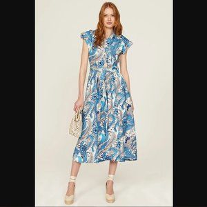 DEREK LAM Women's Blue Swirl Halter Dress Size 42 (US 6)